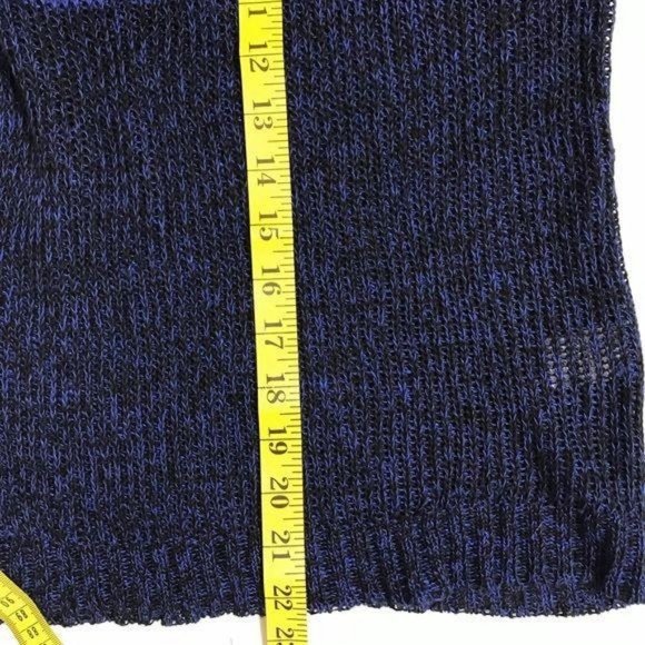 J Crew XXS Blue Color Blocked Linen Knit Top - Picture 6 of 10